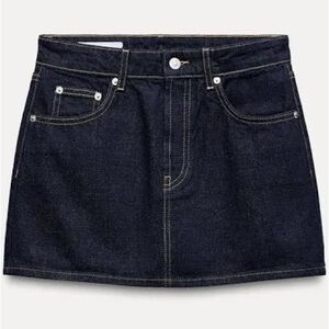 ZARA Dark Wash Denim Jean Skirt